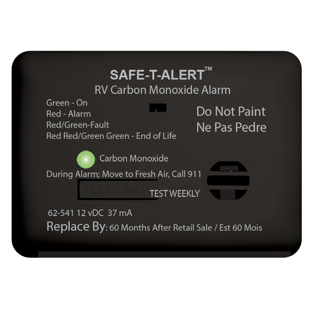 Safe-T-Alert 62 Series Carbon Monoxide Alarm - 12V - RV Surface Mount - Black [62-541-BL] - BuoyMart.com  Fume Detectors Safe-T-Alert