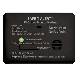 Safe-T-Alert 62 Series Carbon Monoxide Alarm - 12V - RV Surface Mount - Black [62-541-BL] - BuoyMart.com  Fume Detectors Safe-T-Alert