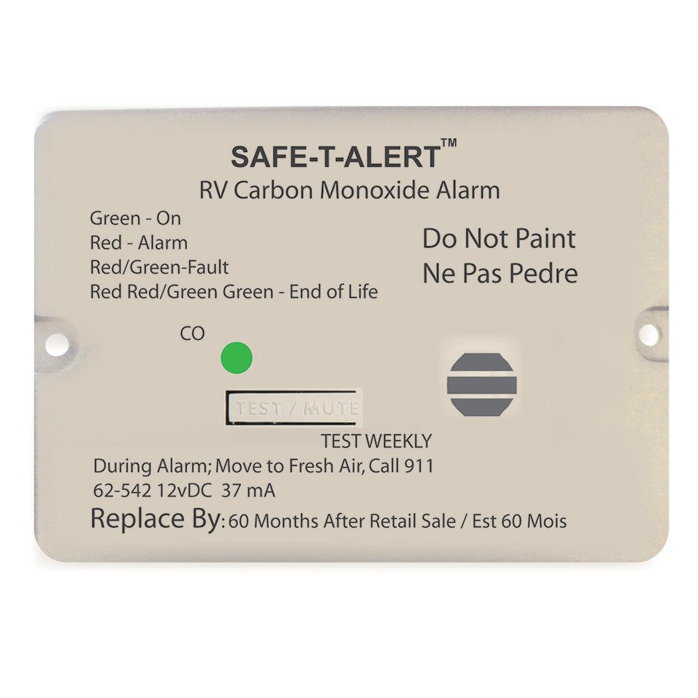 Safe-T-Alert 62 Series Carbon Monoxide Alarm - 12V - RV Flush Mount - White [62-542-WT] - BuoyMart.com  Fume Detectors Safe-T-Alert