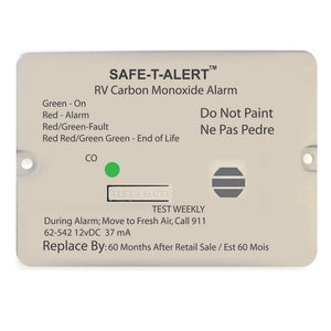 Safe-T-Alert 62 Series Carbon Monoxide Alarm - 12V - RV Flush Mount - White [62-542-WT] - BuoyMart.com  Fume Detectors Safe-T-Alert