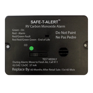 Safe-T-Alert 62 Series Carbon Monoxide Alarm - 12V - RV Flush Mount - Black [62-542-BL] - BuoyMart.com  Fume Detectors Safe-T-Alert