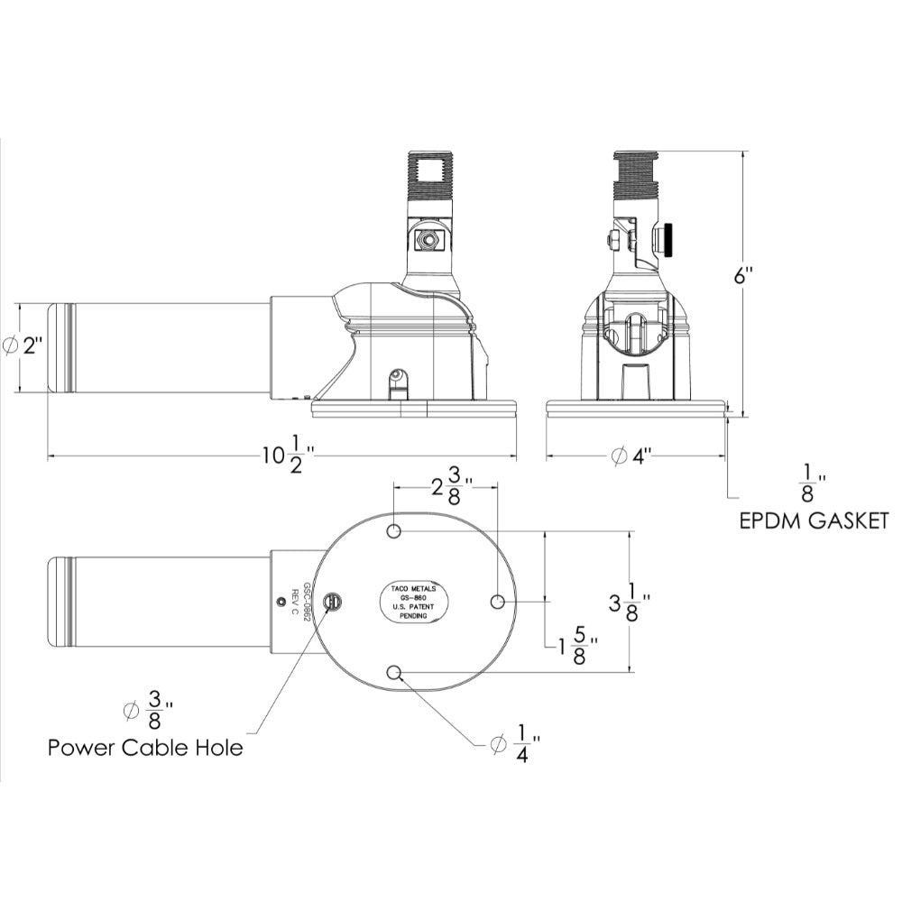 TACO Grand Slam 860 Electric VHF Antenna Mount [GS-860] - BuoyMart.com  Antenna Mounts & Accessories TACO Marine
