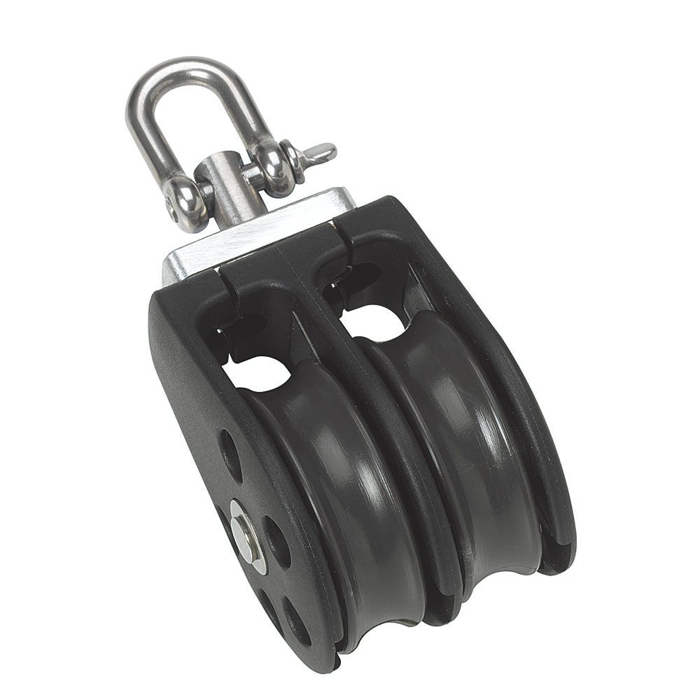 Barton Marine Size 3 45mm Plain Bearing Pulley Block Double w/Swivel [N03230] - BuoyMart.com  Blocks Barton Marine