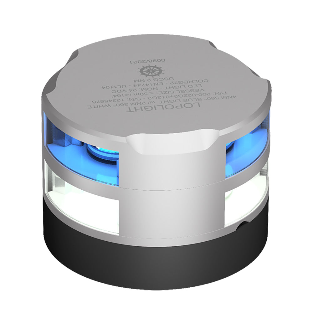 Lopolight 2nm 360 Degree Blue Dinner Light + 2nm 360 Degree White Light [200-012G2+022G2] - BuoyMart.com  Navigation Lights Lopolight