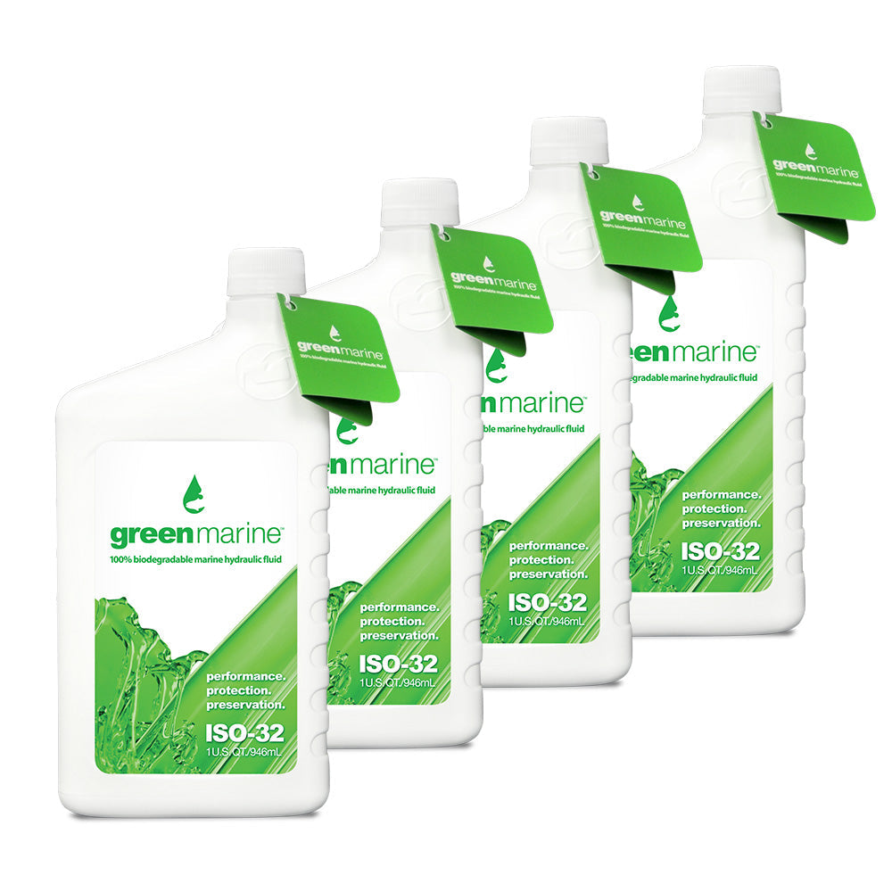Power-Pole 4-Pack of Green Marine ISO-32 Hydraulic Fluid (1 qt Bottles) [GM-ISO32-QT-4PK] Power-Pole