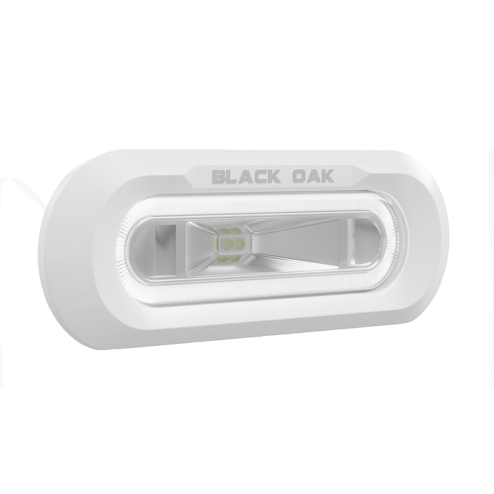 Black Oak Low Pro Marine Spreader Light - Flush Mount - White Housing - White LED [MLPS-FW] - BuoyMart.com  Underwater Lighting Black Oak LED
