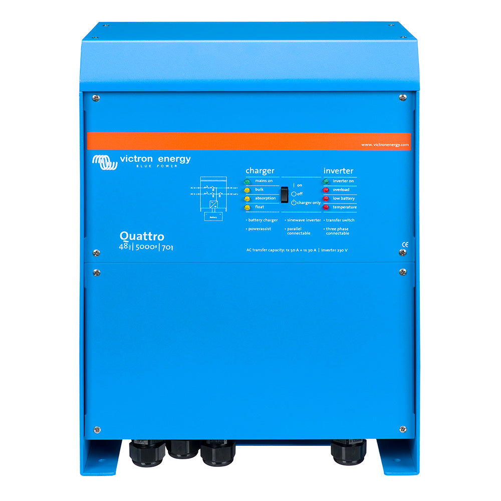Victron Quattro 48/5000/70 100/100 120V VE.Bus UL-Listed [QUA482501102] - BuoyMart.com  Charger/Inverter Combos Victron Energy