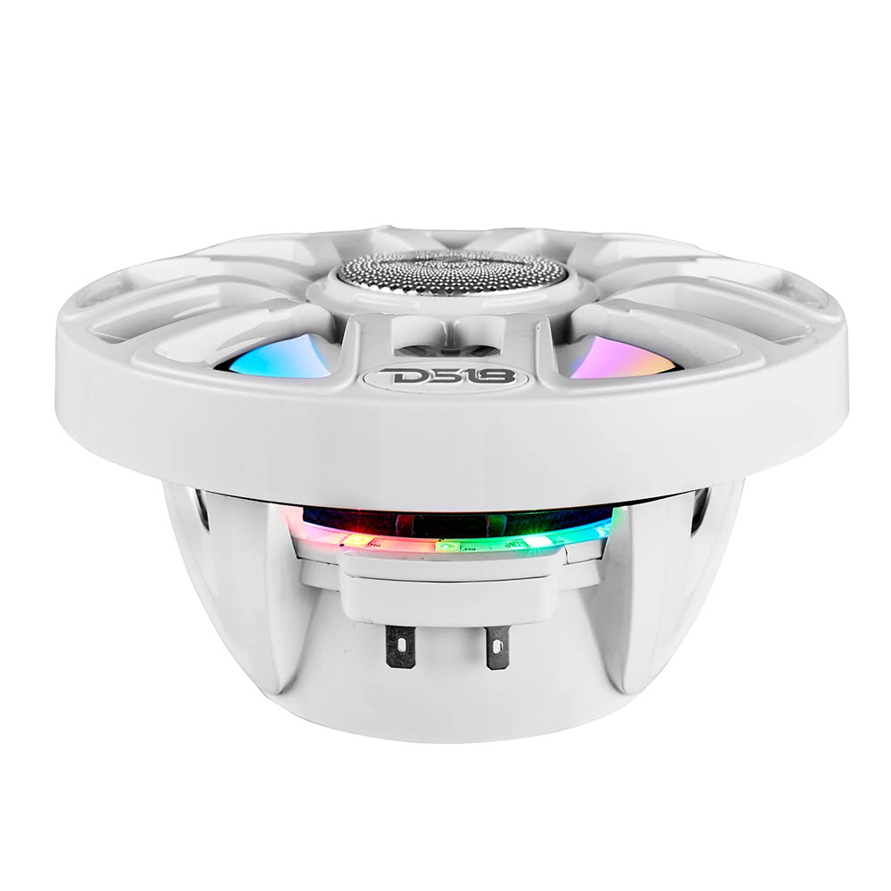 DS18 8" 2-Way Coaxial Marine Speakers w/Digital LED Lights  Bullet Tweeter - White - 175W, 4-Ohm [NXL-IQ8/WH] DS18