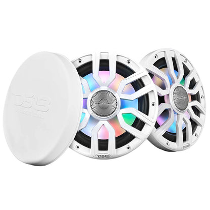 DS18 8" 2-Way Coaxial Marine Speakers w/Digital LED Lights  Bullet Tweeter - White - 175W, 4-Ohm [NXL-IQ8/WH] DS18
