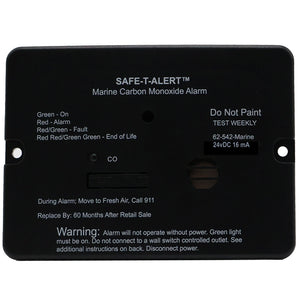 Safe-T-Alert 62 Series Marine Carbon Monoxide Alarm - 24V Flush Mount - Black [62-542-BL-MARINE-24V] - BuoyMart.com  Fume Detectors Safe-T-Alert