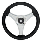 Uflex - Tavolara - 13.8" Black Polyurethane Steering Wheel w/Silver Spokes  X62 Hub [65277N] - BuoyMart.com  Steering Wheels Uflex USA