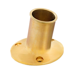 Whitecap Top Mount Flag Pole Socket - 1" ID - Polished Brass [S-5002BC] - BuoyMart.com  Accessories Whitecap