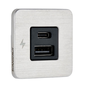 Scanstrut TILE USB-A/USB-C Interior Charging Socket - 12/24V - Stainless Steel Bezel [SC-TILE-11] - BuoyMart.com  Accessories Scanstrut