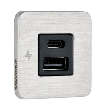 Scanstrut TILE USB-A/USB-C Interior Charging Socket - 12/24V - Stainless Steel Bezel [SC-TILE-11] - BuoyMart.com  Accessories Scanstrut