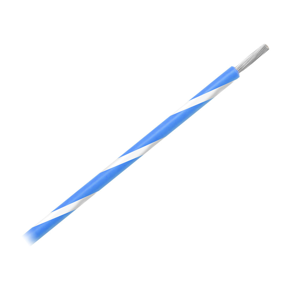Pacer 14 AWG Gauge Striped Marine Wire 500' Spool - Blue w/White Stripe [WUL14BL-9-500] Pacer