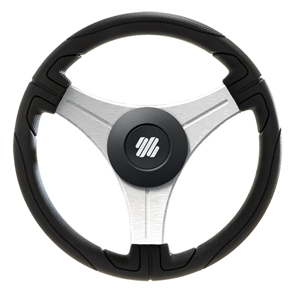 Uflex Ustica 13" Steering Wheel - Black - Polyurethane w/Silver Spokes  X62 Hub [USTICA-B/S] - BuoyMart.com  Steering Wheels Uflex USA