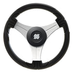 Uflex Ustica 13" Steering Wheel - Black - Polyurethane w/Silver Spokes  X62 Hub [USTICA-B/S] - BuoyMart.com  Steering Wheels Uflex USA