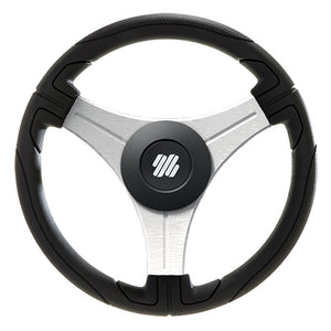 Uflex Ustica 13" Steering Wheel - Black - Polyurethane w/Silver Spokes  X62 Hub [USTICA-B/S] - BuoyMart.com  Steering Wheels Uflex USA