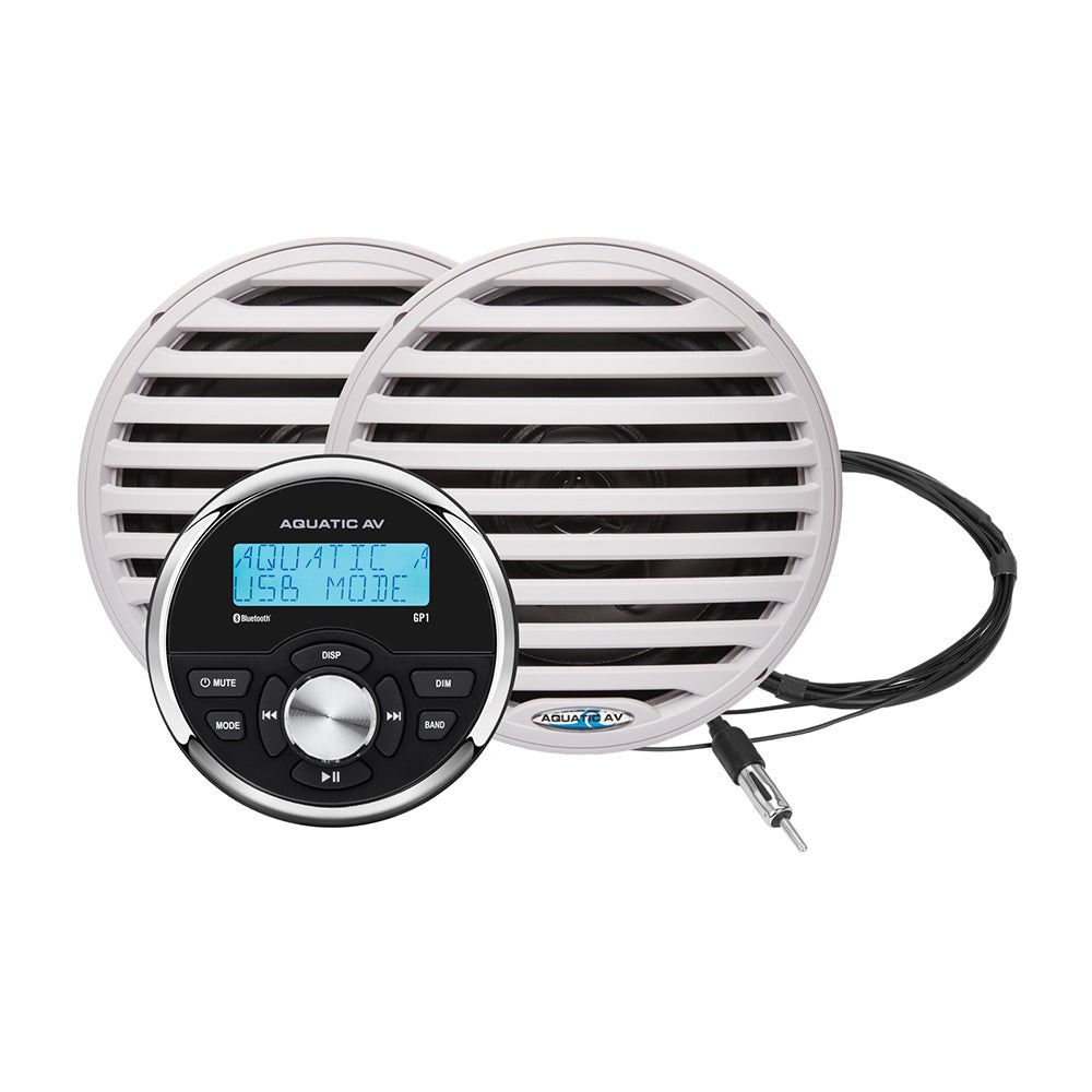 Aquatic AV GP1 Gauge Stereo  Economy 6.5" Speakers - White (Pair) [GP100W] Aquatic AV