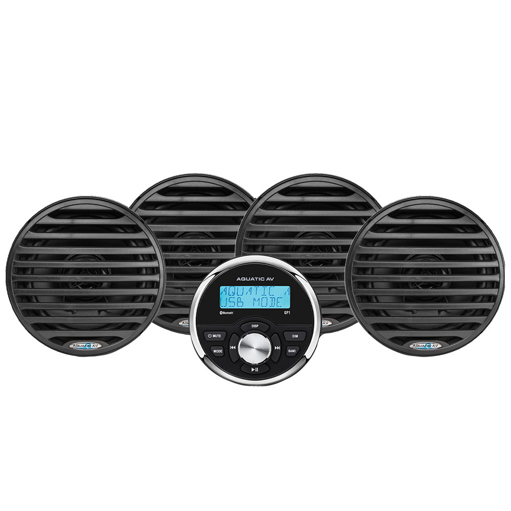 Aquatic AV Economy Gauge Stereo/Speakers Kit - Black [EG100] Aquatic AV