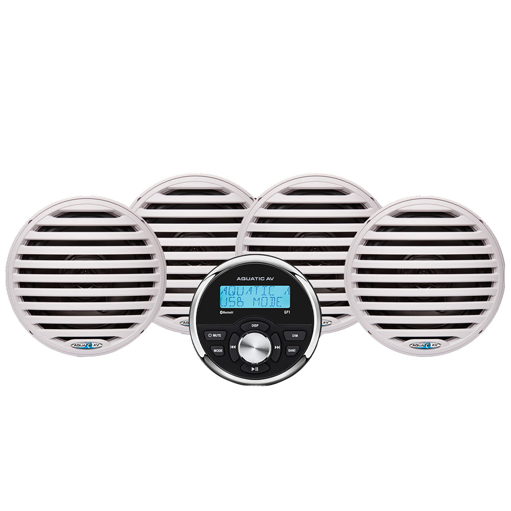 Aquatic AV Economy Gauge Stereo/Speakers Kit - White [EG200] Aquatic AV