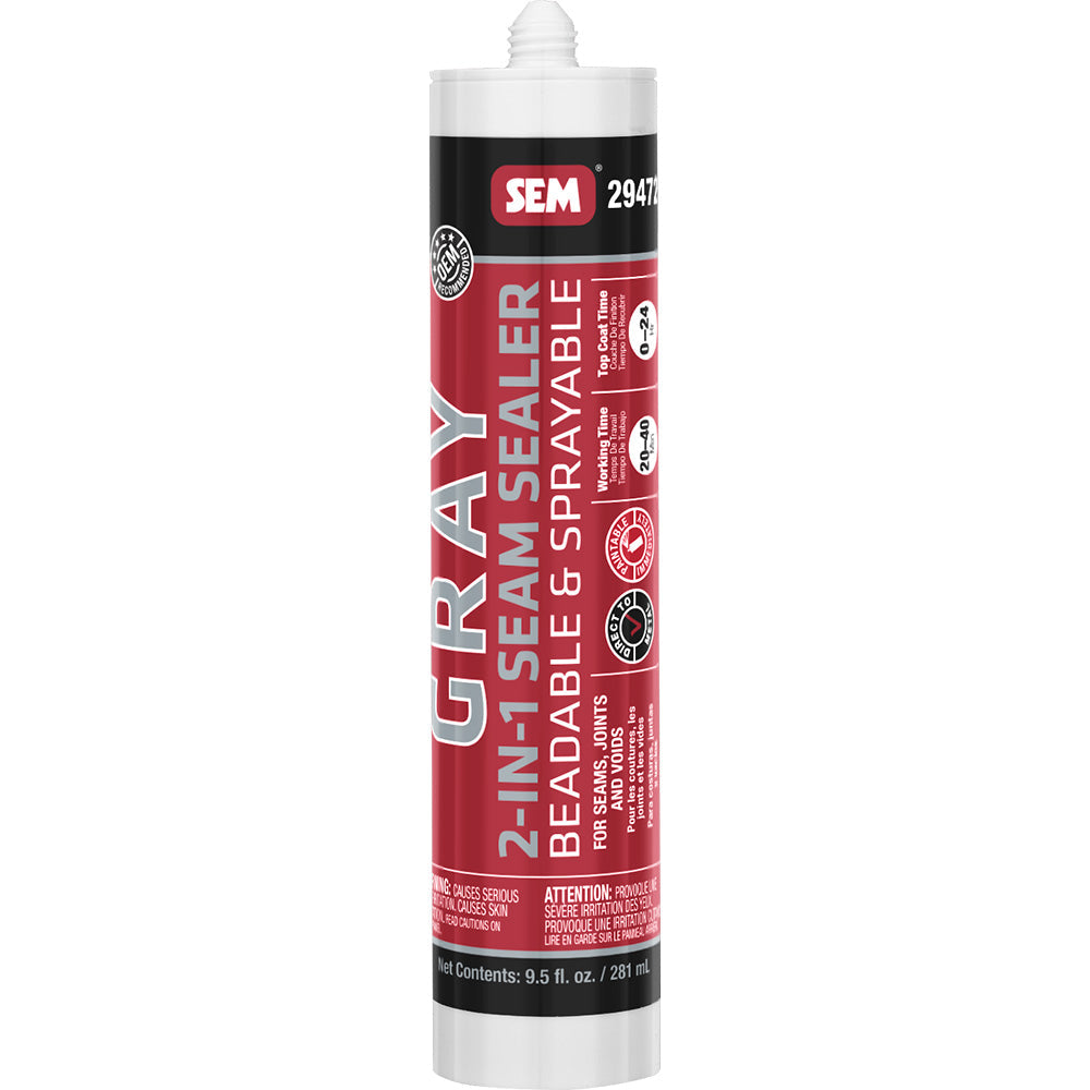 SEM 2-IN-1 Seam Sealer - 9.5oz Tube - Grey [29472] SEM