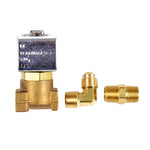 Trident Marine Low-Pressure Brass Solenoid Shut-Off Valve 1/4" Ports  2 Brass Connection Fittings [1300-7708.2-KIT] Trident Marine