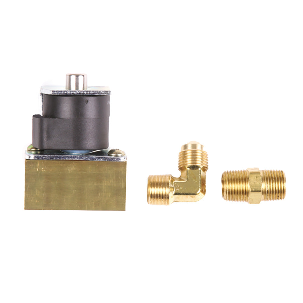 Trident Marine 12VDC Low-Pressure Brass Solenoid Shut-Off Valve 3/8" Female Ports  2 Brass Connection Fittings [1300-7706.2-KIT] Trident Marine