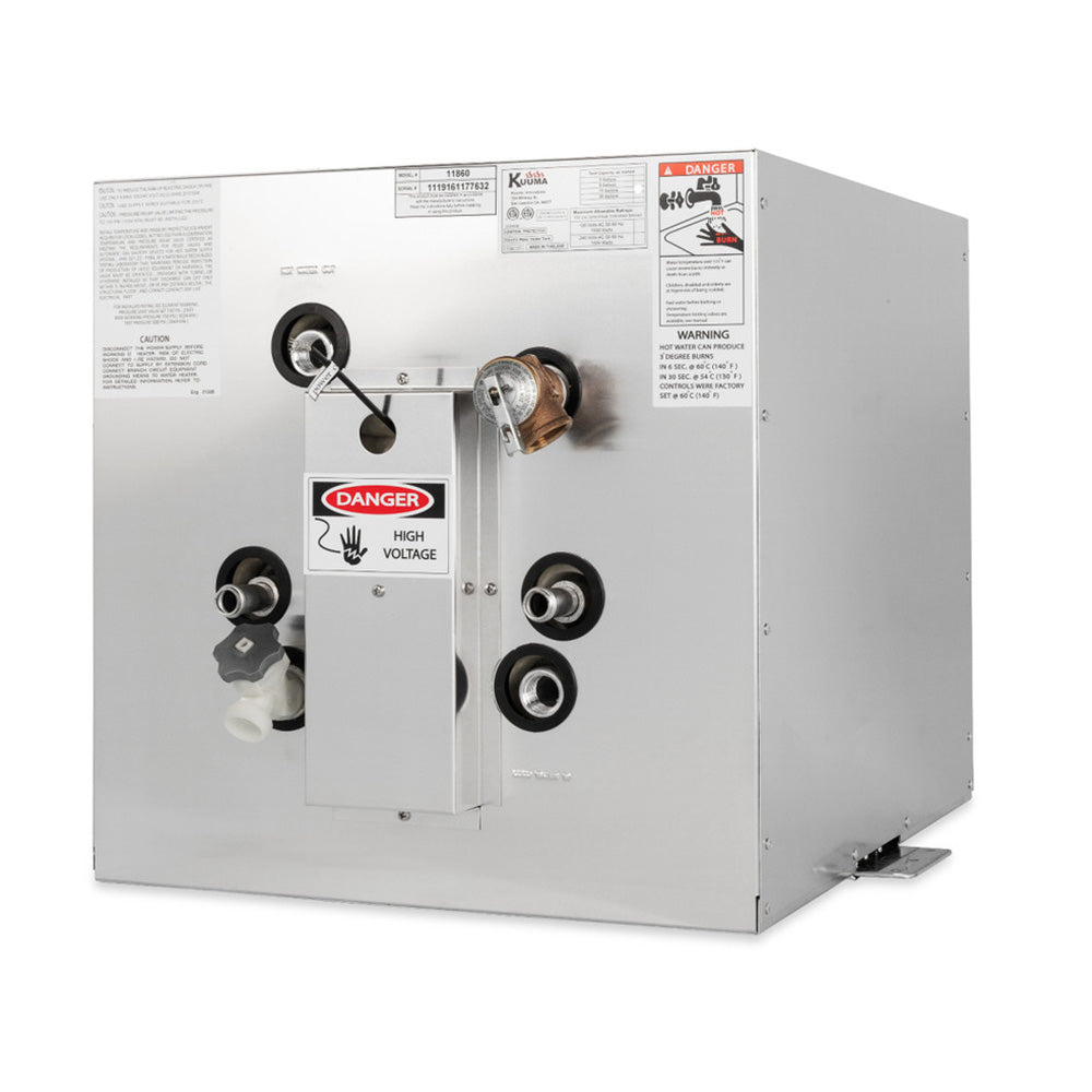 Kuuma 11-Gallon WH, 240V (L1  L2 Wiring) Front Heat Exchange, Side Mount [11860] Kuuma Products