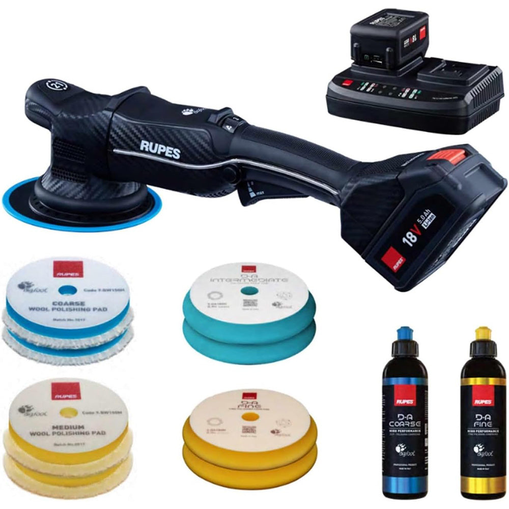 RUPES Random Orbital Polisher Bigfoot HLR21 iBrid Basic Kit [HLR21/CB2/BAS] RUPES
