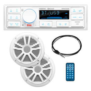 Boss Audio MCK500WB.6 Kit w/MR500UAB, 2 MR6W Speakers, MRANT10 Antenna,  White Remote *Refurbished [CRMCK500WB.6] Boss Audio