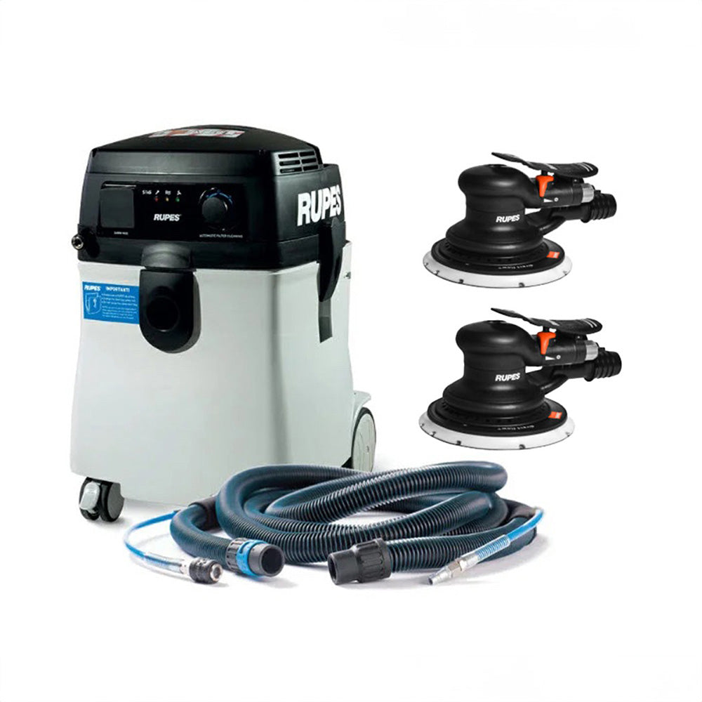 RUPES S245 Portable Vacuum Long Hose Kit w/(2) RH356A Skorpio Sander [S245EPL/KL2-66] RUPES
