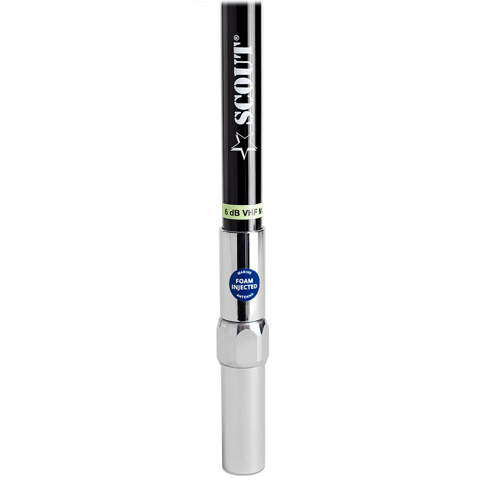 Scout 8' QuickFit Black VHF Antenna w/5M Cable + FME Quick 6 Foam Filled 6db Solid Brass  Copper Element [PF AN NVHF00042T] Scout