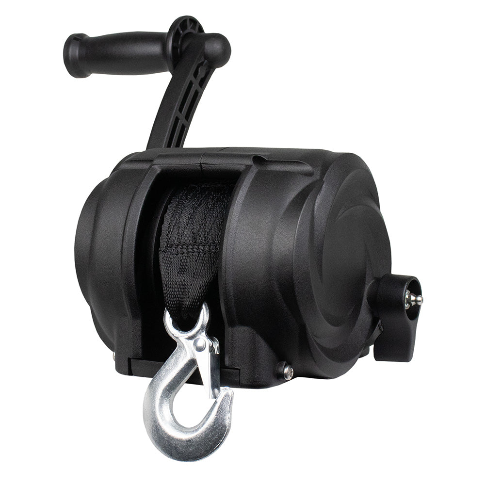Powerwinch Premier Series Winch 2000lb, 8", Crank Arm - Carbon Black [21300-W-2000-8-B-R] Powerwinch