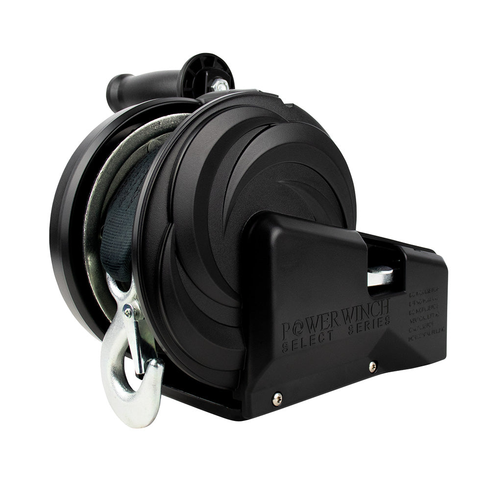 Powerwinch Select Series Winch 2,500lb, 2 Speed, 6" Crank Arm - Carbon Black [21400-W-2500-6-B-R] Powerwinch