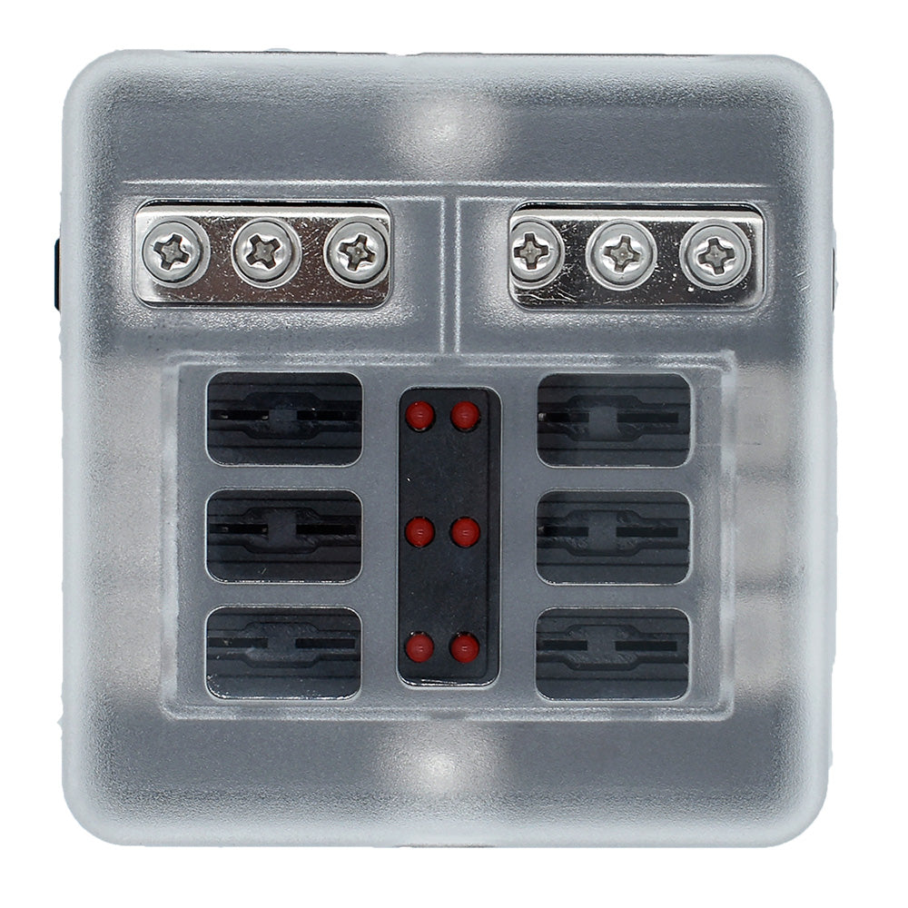 Bluewater 6 Position Fuse Block w/LEDs [3200-0001-006] Bluewater