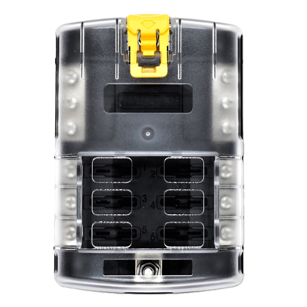 Bluewater 6 Position Fuse Block ATC w/Yellow Slide [3200-3003-006] Bluewater