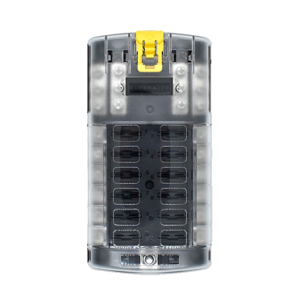 Bluewater 12 Position Fuse Block ATC w/Yellow Slide [3200-3003-012] Bluewater