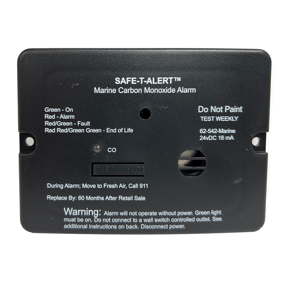 Safe-T-Alert 62 Series Carbon Monoxide Alarm - 24V Flush Mount - Black w/Relay [62-542-R-BL-24V] Safe-T-Alert