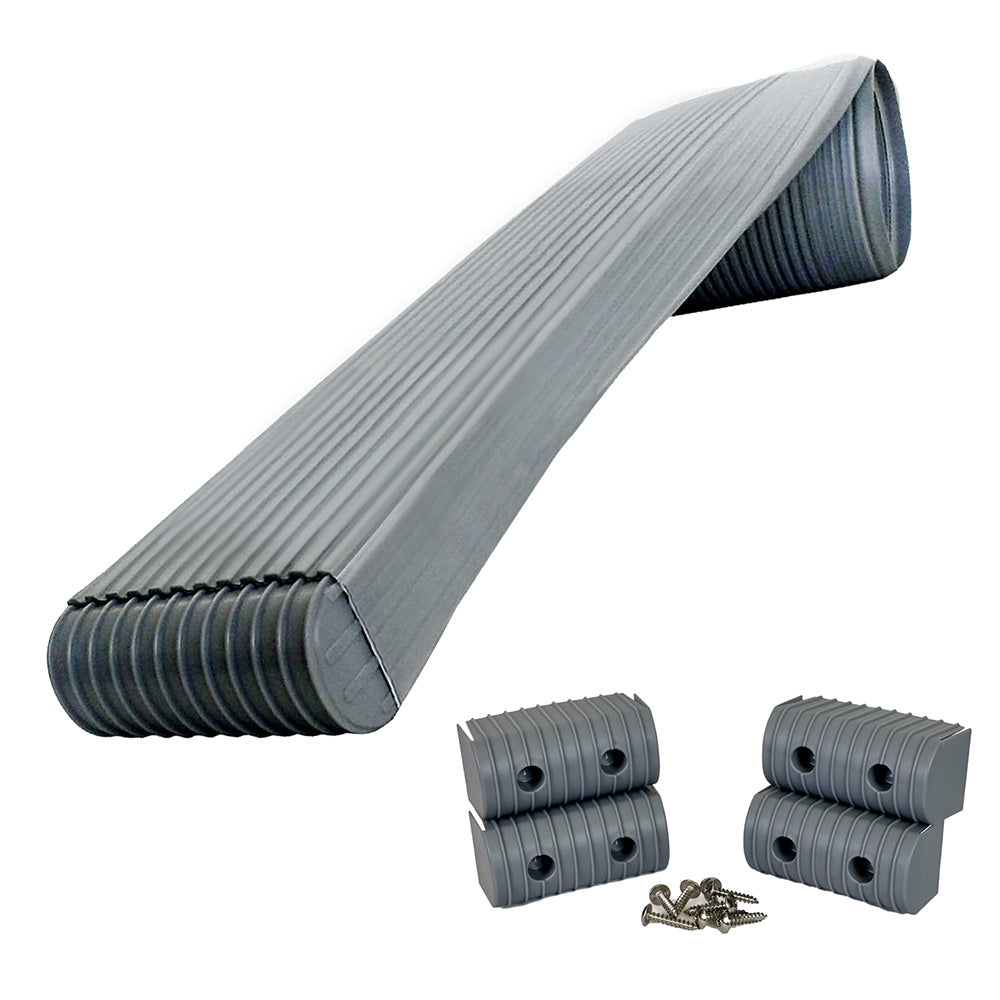 Caliber BunkWrap Kit - Grey 24' x 2" x 4" Roll + 4 Caps + HRDW Roll + 4 Endcaps  Stainless Steel Hardware [23054] Caliber