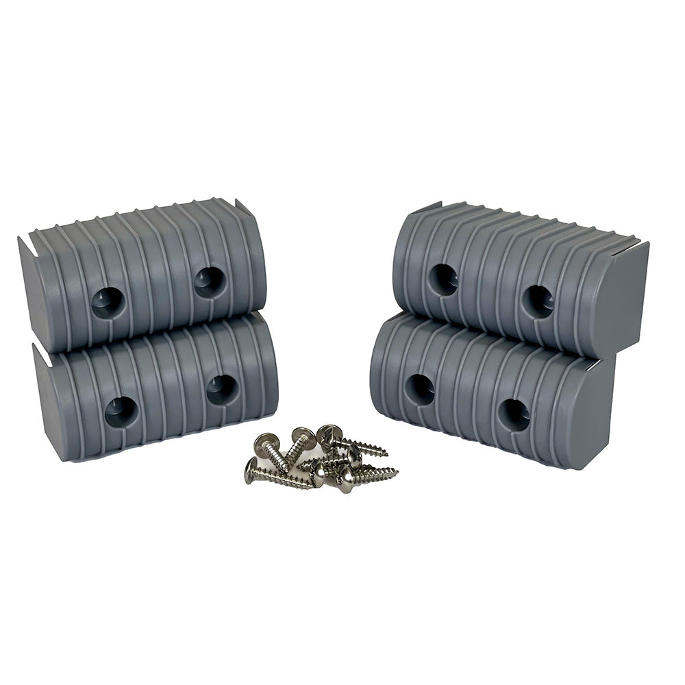 Caliber BunkWrap End Cap 2x4" Grey Accessory Kit w/Stainless Steel Hardware *4-Pack [23051] Caliber
