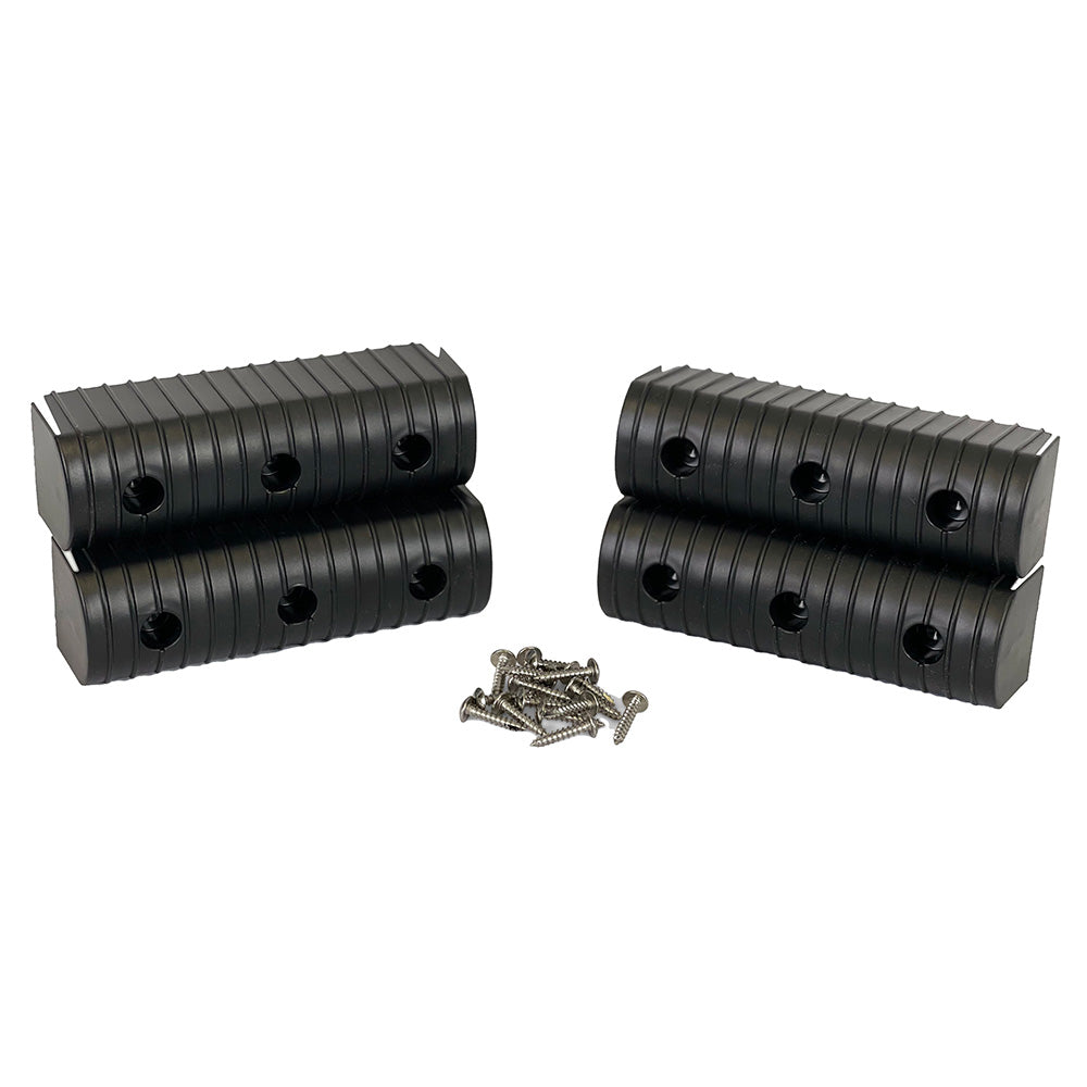 Caliber BunkWrap End Cap 2x6" Black Accessory Kit w/Stainless Steel Hardware *4-Pack [23053-BK] Caliber
