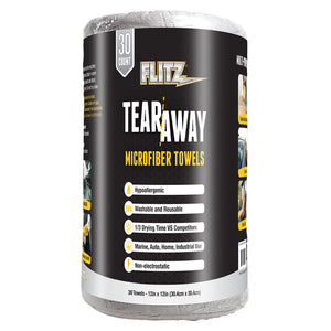Flitz 12" x 12" Tear-Away Microfiber Towels - Grey *30-Pack [MC330R] Flitz