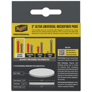 Meguiar's Professional 3" Ultra Universal Microfiber Pads *3-Pack [M3MFP3] Meguiar's