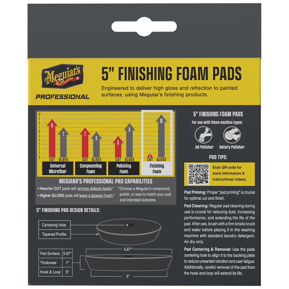 Meguiar's Professional 5" Finishing Foam Pads *2-Pack [M5FFP2] Meguiar's