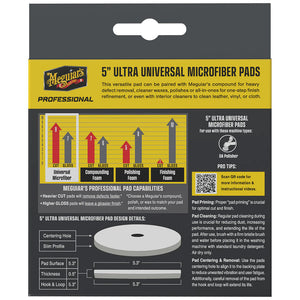 Meguiar's Professional 5" Ultra Universal Microfiber Pads *2-Pack [M5MFP2] Meguiar's