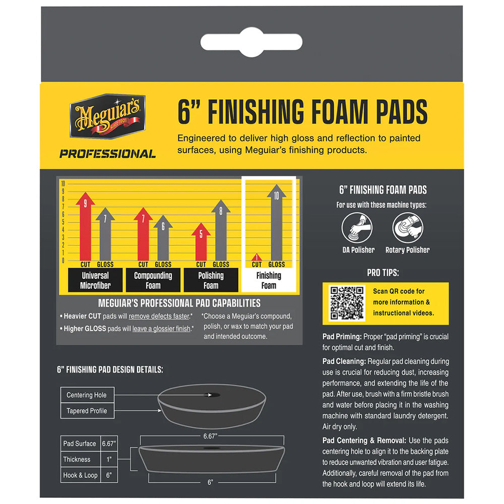 Meguiar's Professional 6" Foam Finishing Pads *2-Pack [M6FFP2] Meguiar's