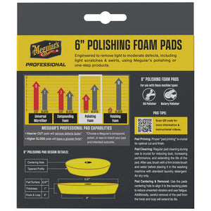 Meguiar's Professional 6" Polishing Foam Pads *2-Pack [M6PFP2] Meguiar's