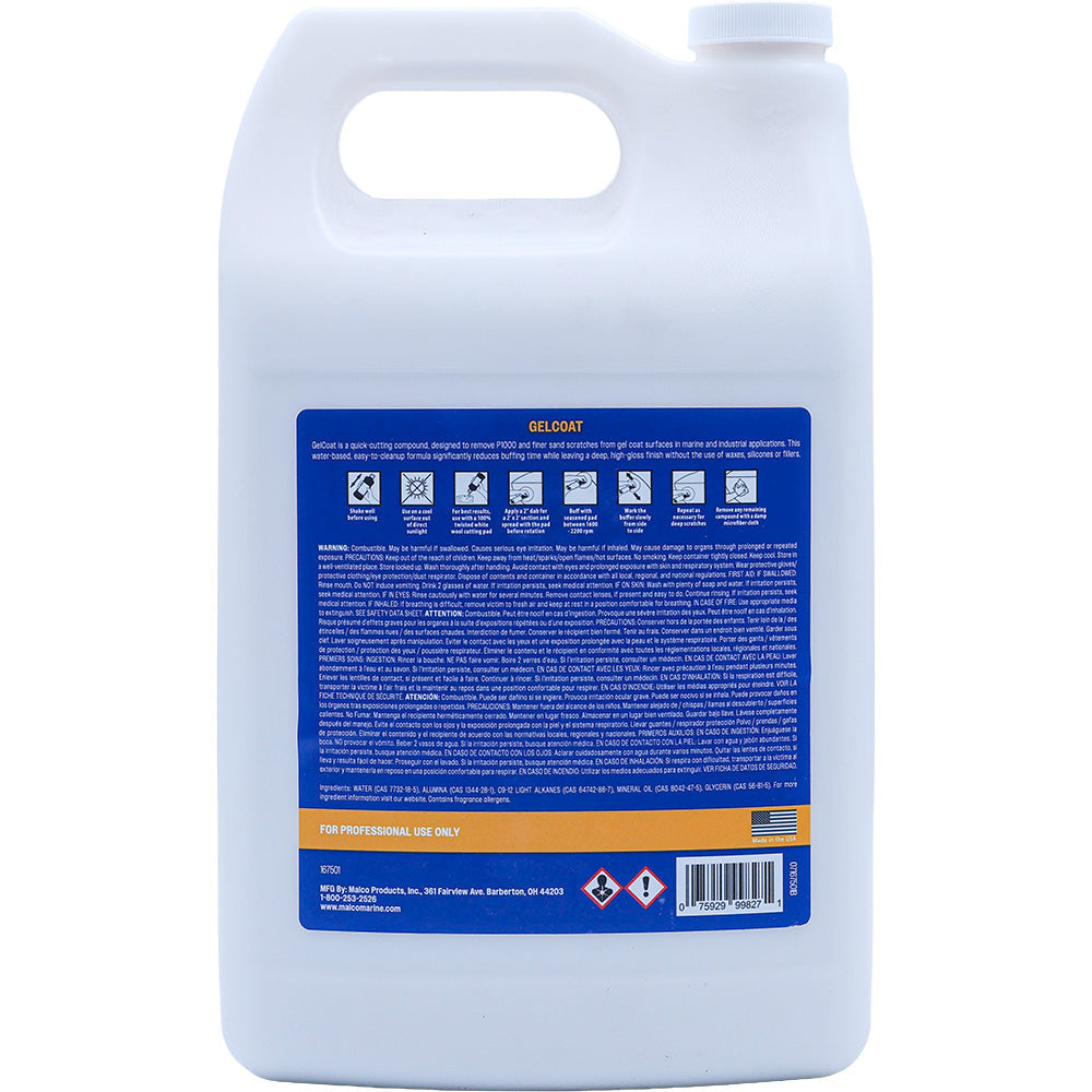Malco Gel Coat Compound - 1 Gallon [167501] Malco Products Inc