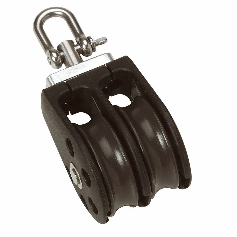 Barton Size 2 35mm Plain Bearing Pulley Block Double w/Swivel [N02230] Barton Marine